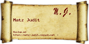 Matz Judit névjegykártya